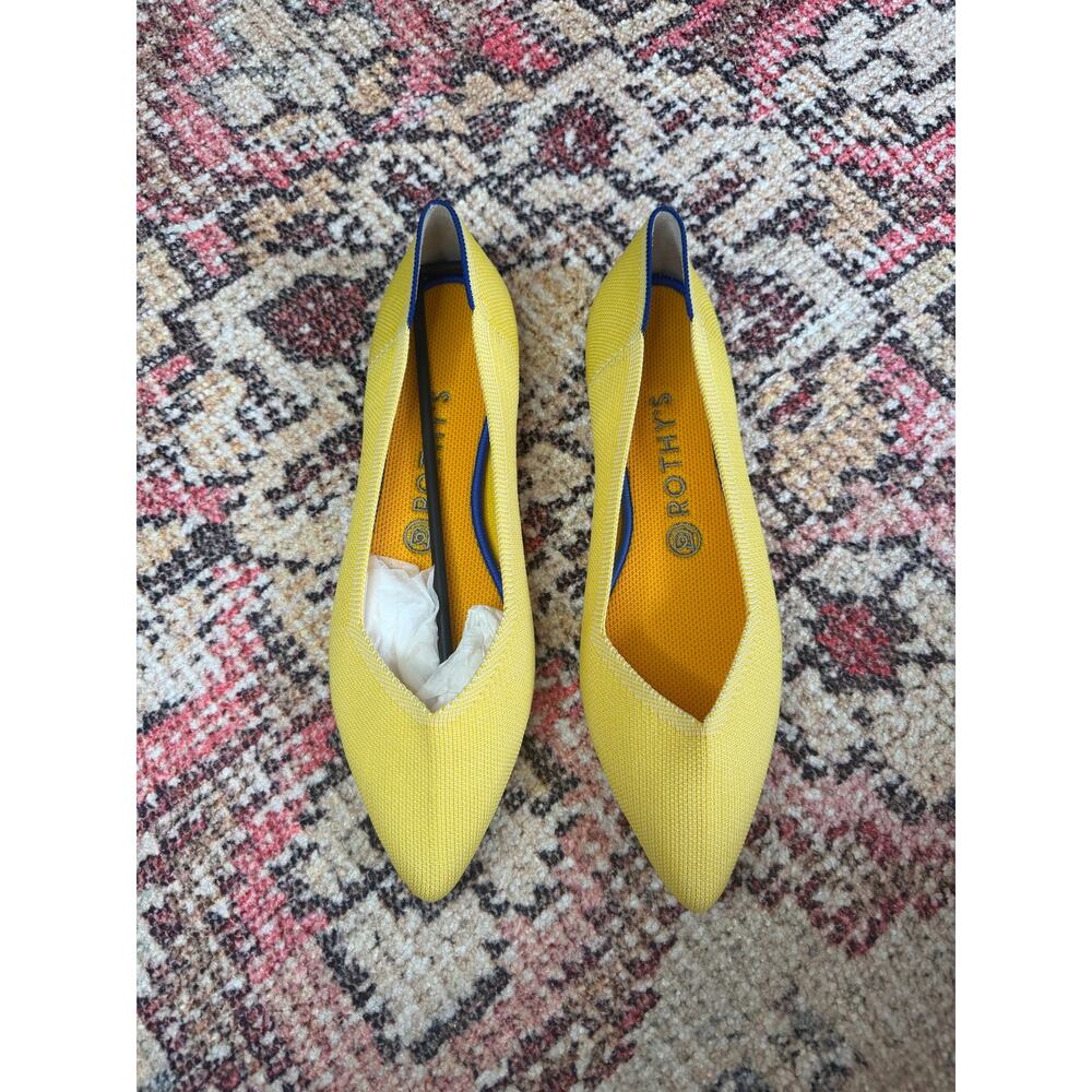 Rothy’s The Point Flat Yellow Knit Size 9 (Fits 9.5) NWT - Picture 3 of 7